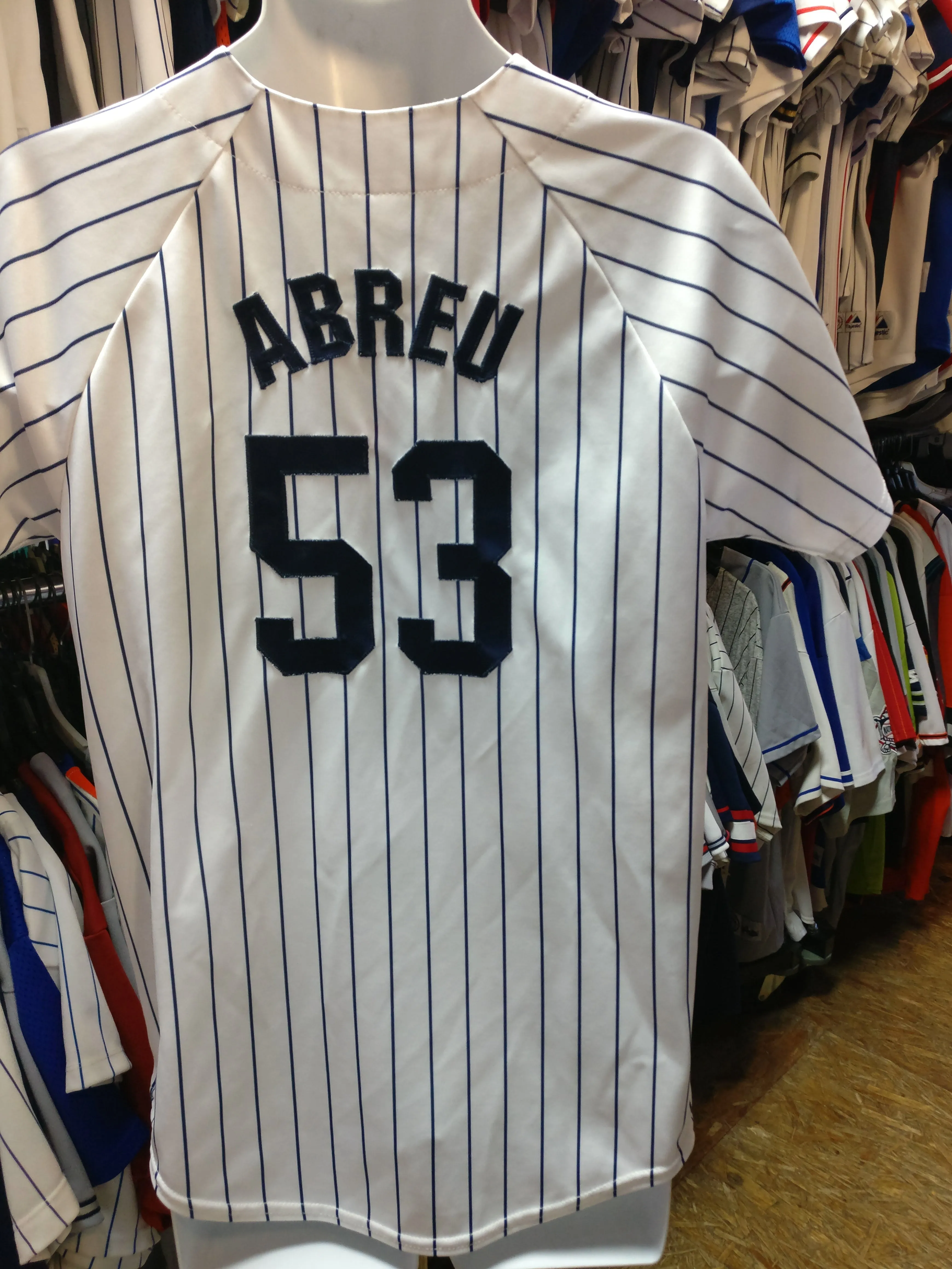 Vintage #53 BOBBY ABREU New York Yankees MLB Majestic Jersey YXL