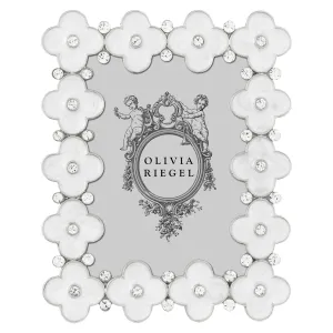 White Enamel Clover 2.5" x 3.5" Frame