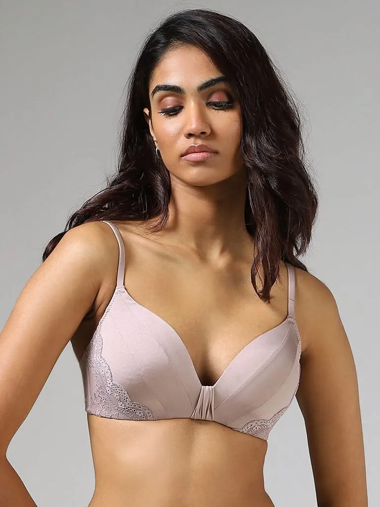 Wunderlove Light Taupe Lace Strap Bra