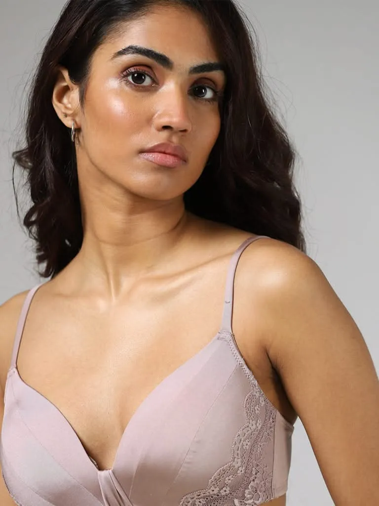 Wunderlove Light Taupe Lace Strap Bra