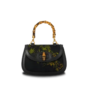 Xiangyunsha Print Crossbody  Bamboo Handle Bag for Women